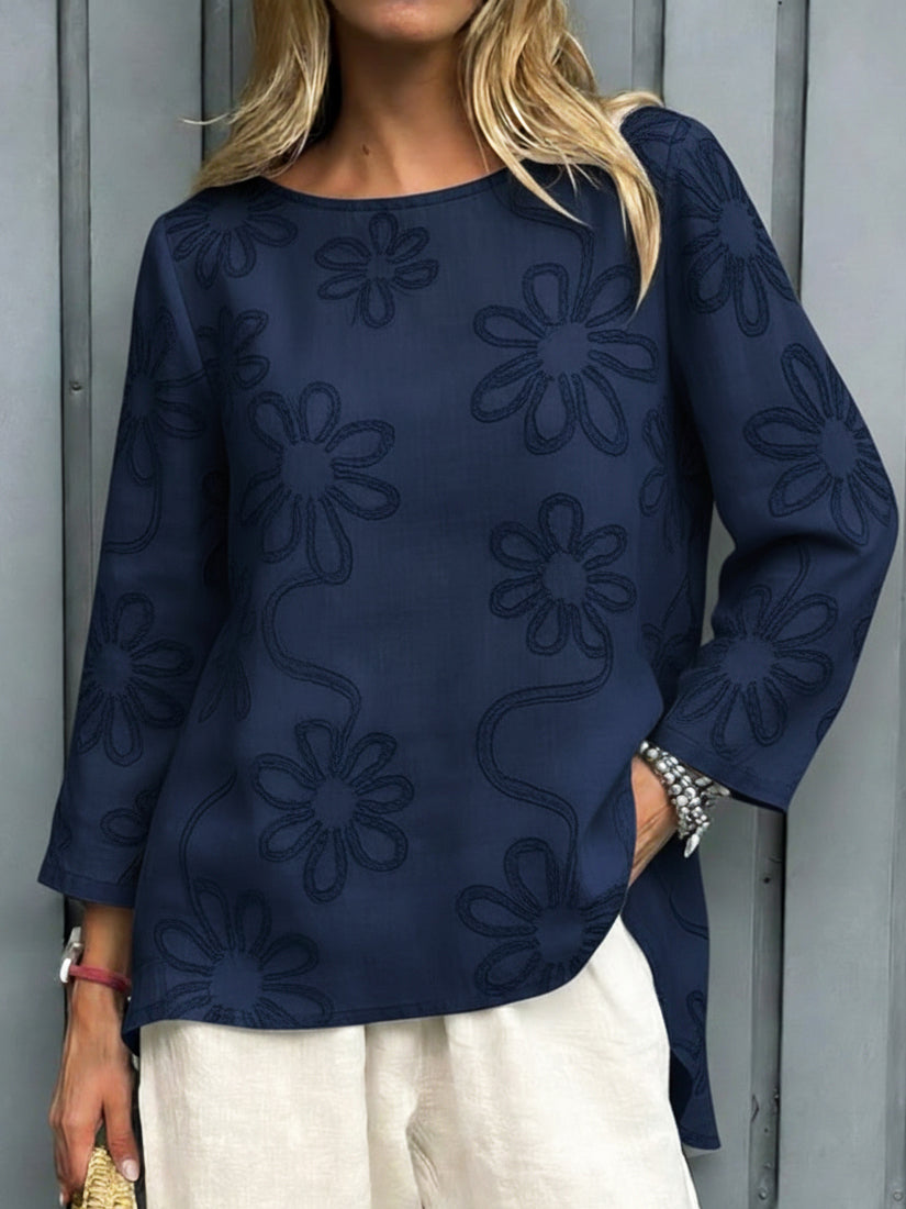 Kevara - Blusa de manga larga con acabado suave al tacto