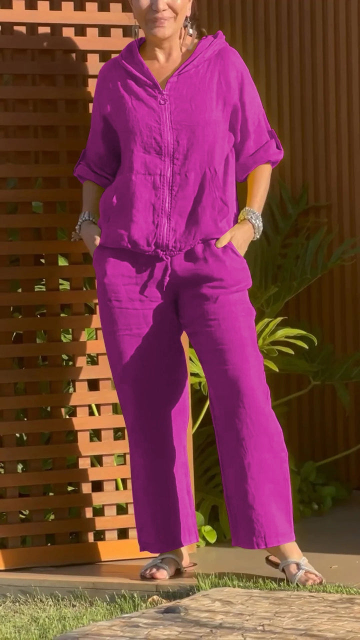 Florina - Conjunto de sudadera con cierre y pantalón