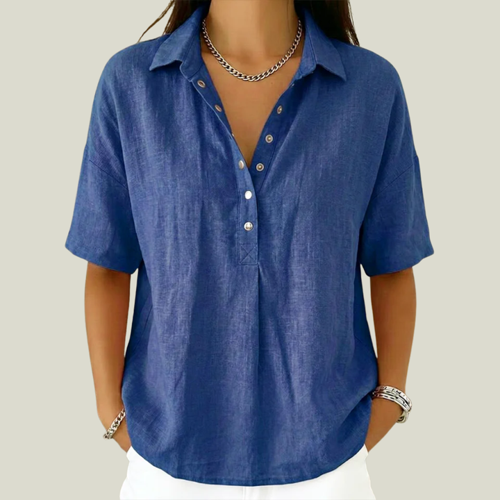 Nina - Blusa con cuello de tacto suave