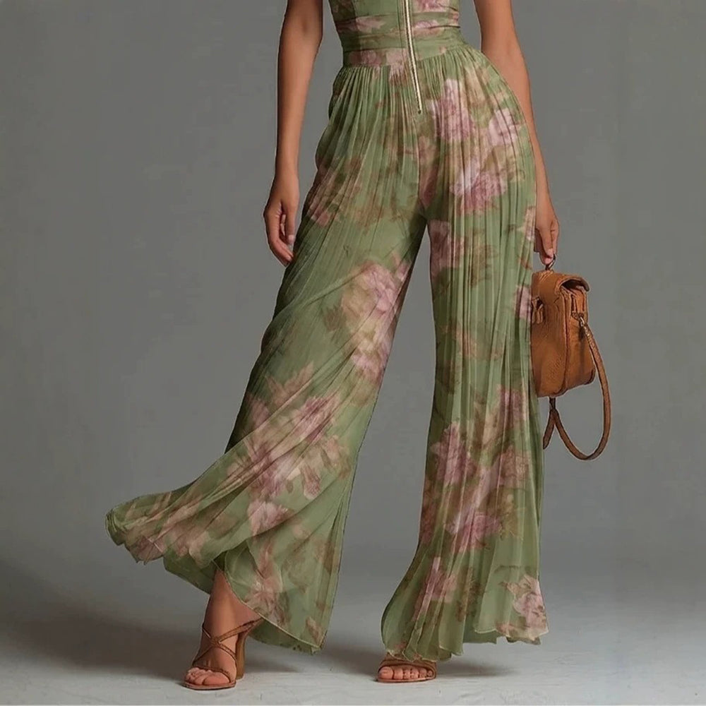 Tesalia - Jumpsuit de pierna ancha de tacto suave