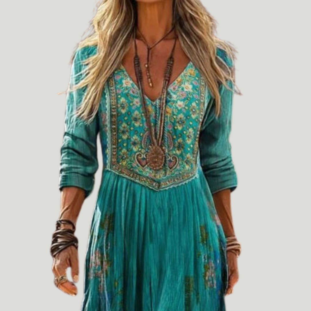 Lymira - Vestido midi floral de tacto suave