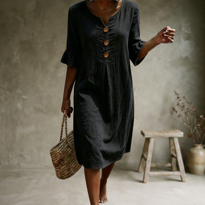 Sorella - Vestido con volantes en las mangas suave al tacto