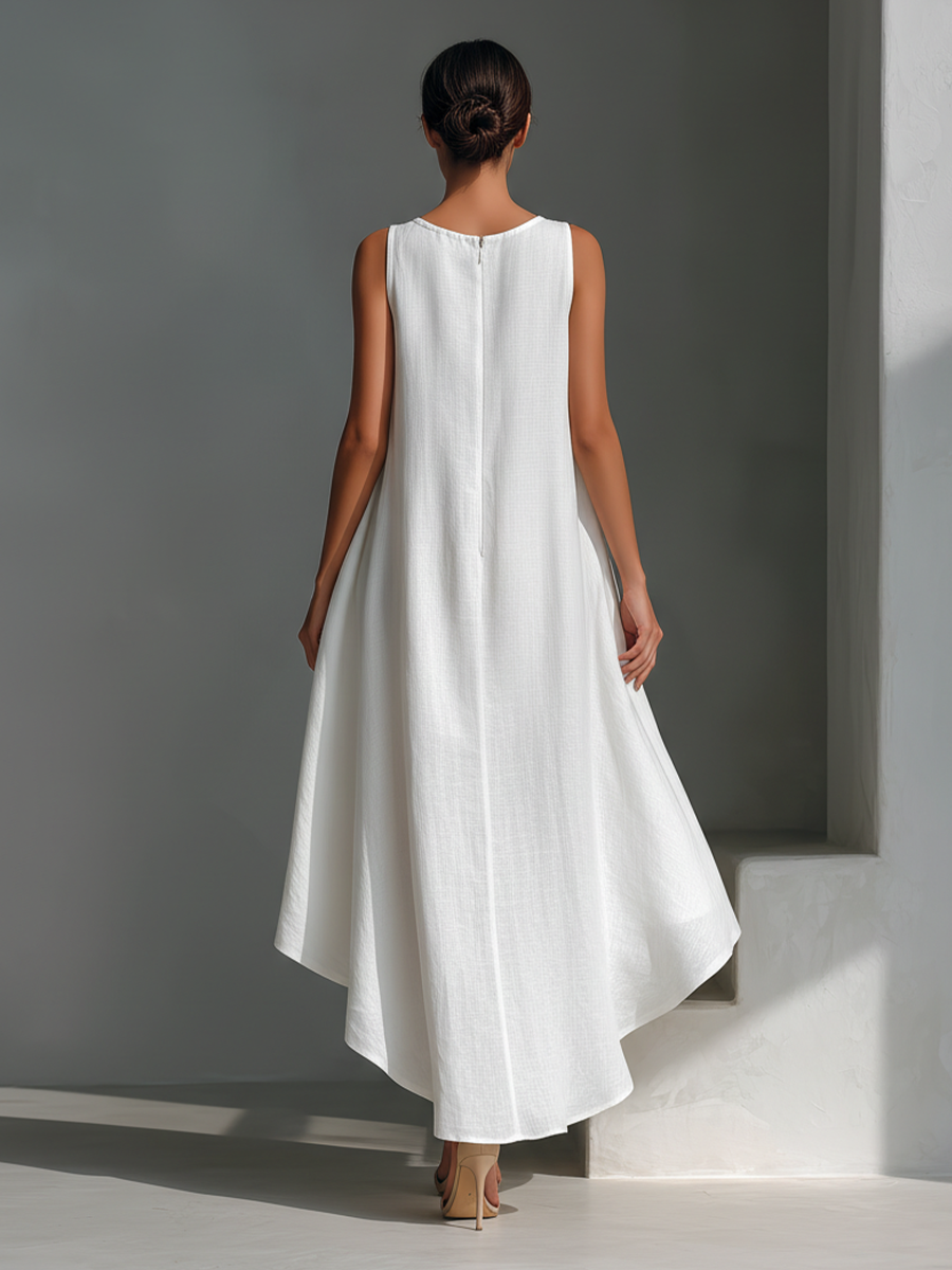 Elvina - Vestido midi de lino fresco