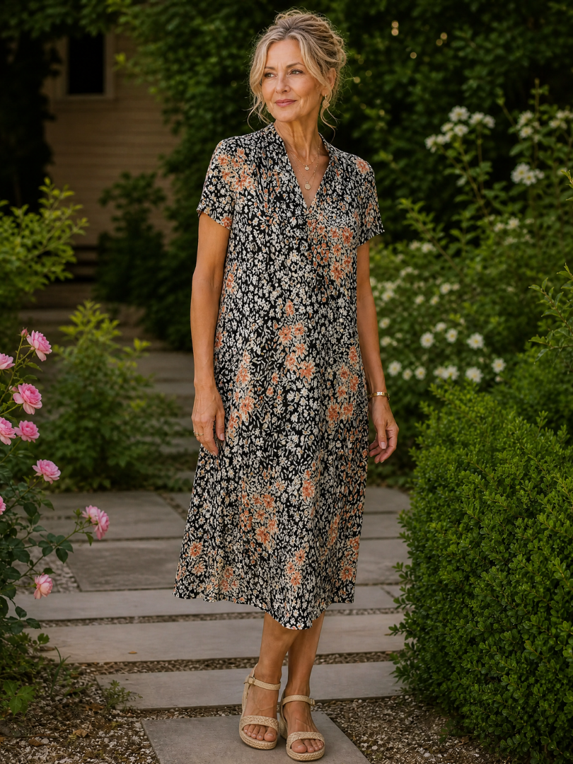 Genevieve - Vestido camisero midi fluido