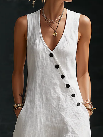 Elaria - Vestido midi de manga larga con escote en V estructurado