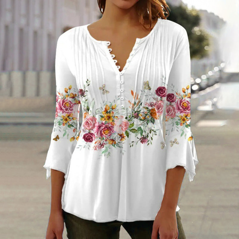 Devika - Blusa con estampado floral