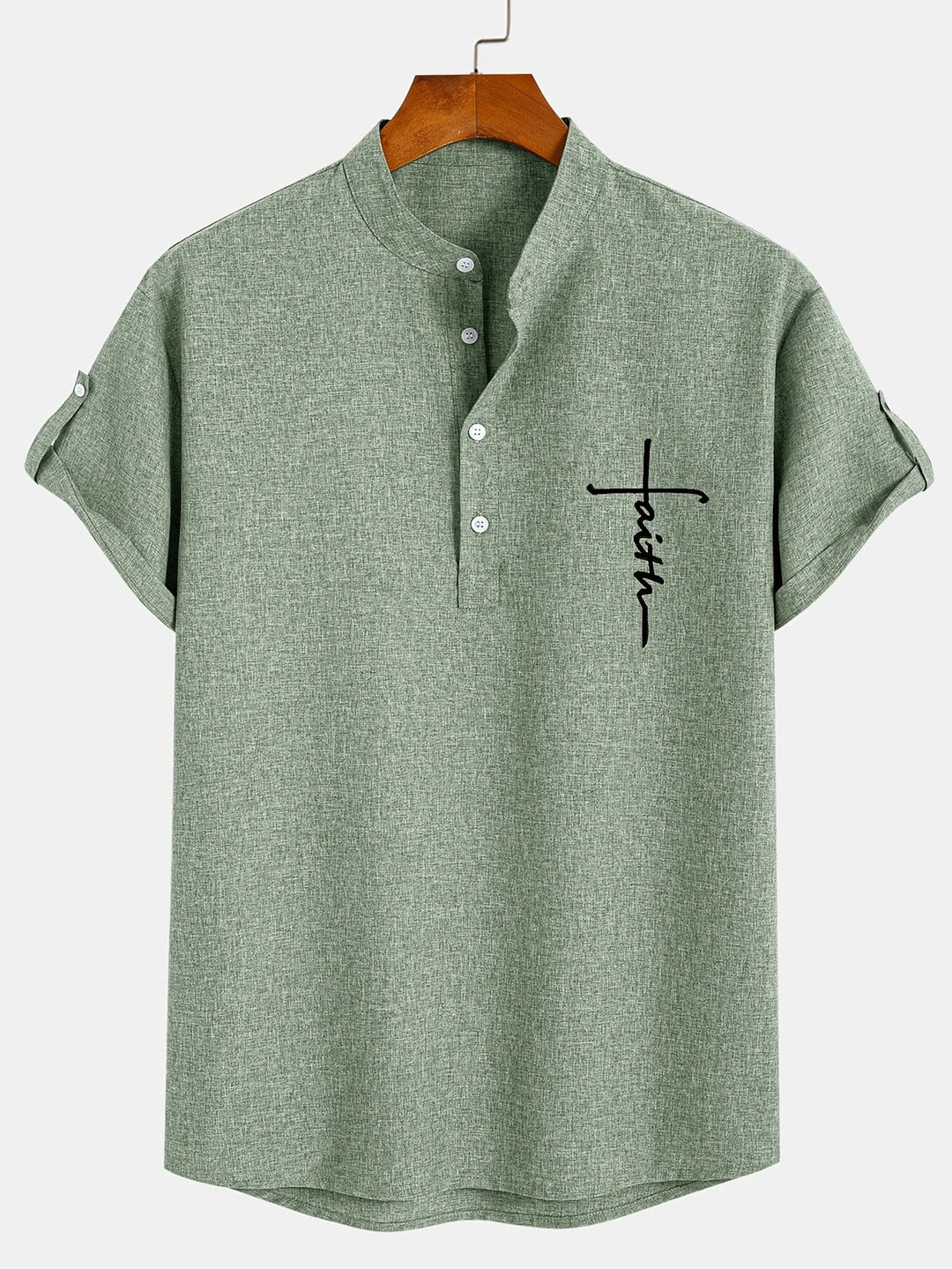Harlan - Camisa de cuello alto texturizada