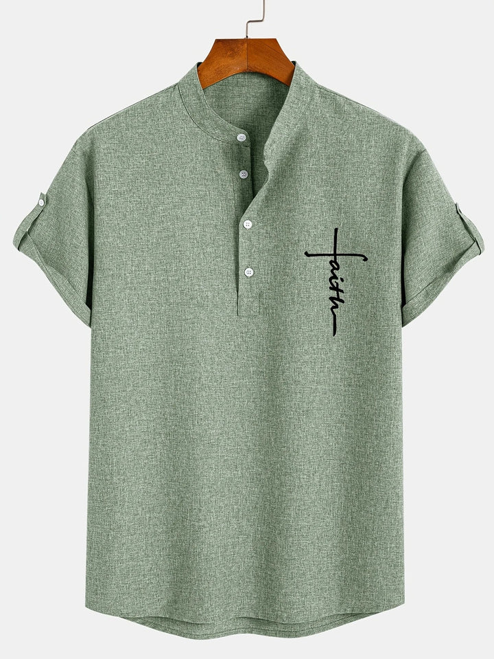 Harlan - Camisa de cuello alto texturizada