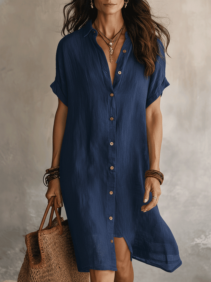 Daphne - Vestido camisero de lino fresco