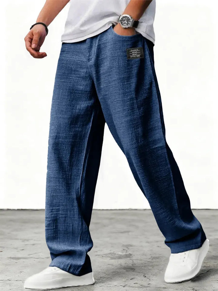 Aron - Pantalones ligeros texturizados