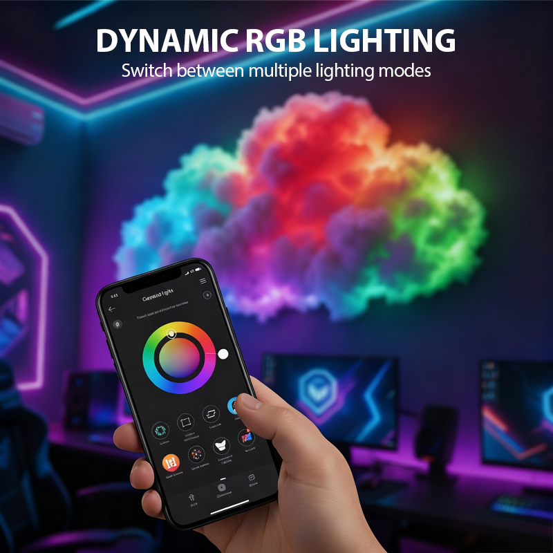 Liliana - Lámpara de Pared RGB en Forma de Nube