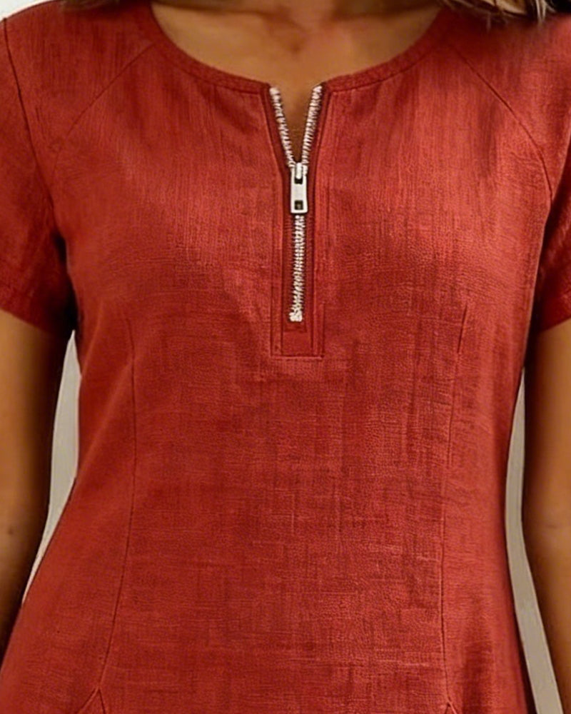 Ravelle - Vestido corte A de lino con tacto suave
