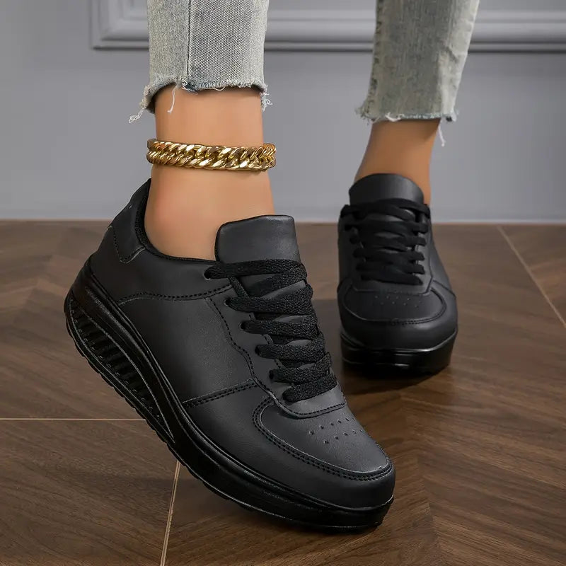 Sable - Tenis casuales de plataforma con agujetas