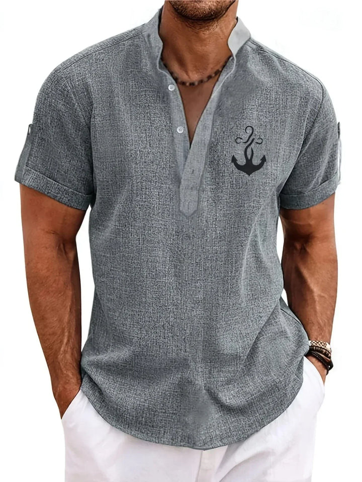 Harlan - Camisa de cuello alto texturizada