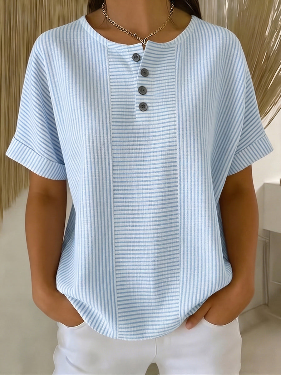 Selvara - Blusa abotonada a rayas