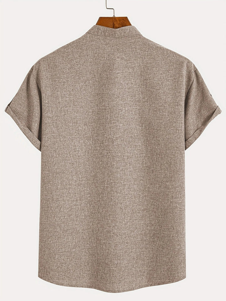 Harlan - Camisa de cuello alto texturizada