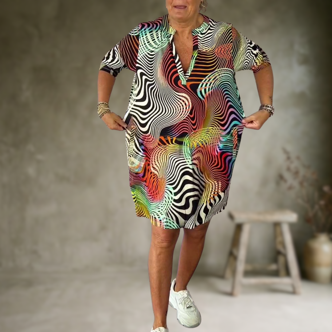 Tialora - Vestido de tacto suave con escote en V