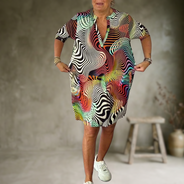 Tialora - Vestido de tacto suave con escote en V
