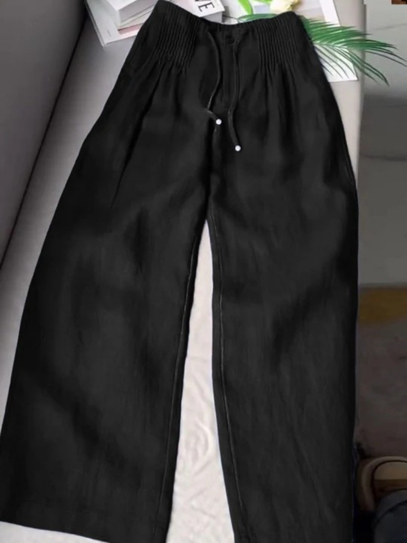 Moriah - Pantalones de pierna ancha de lino ligero