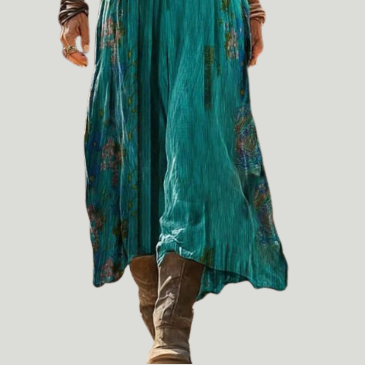 Lymira - Vestido midi floral de tacto suave