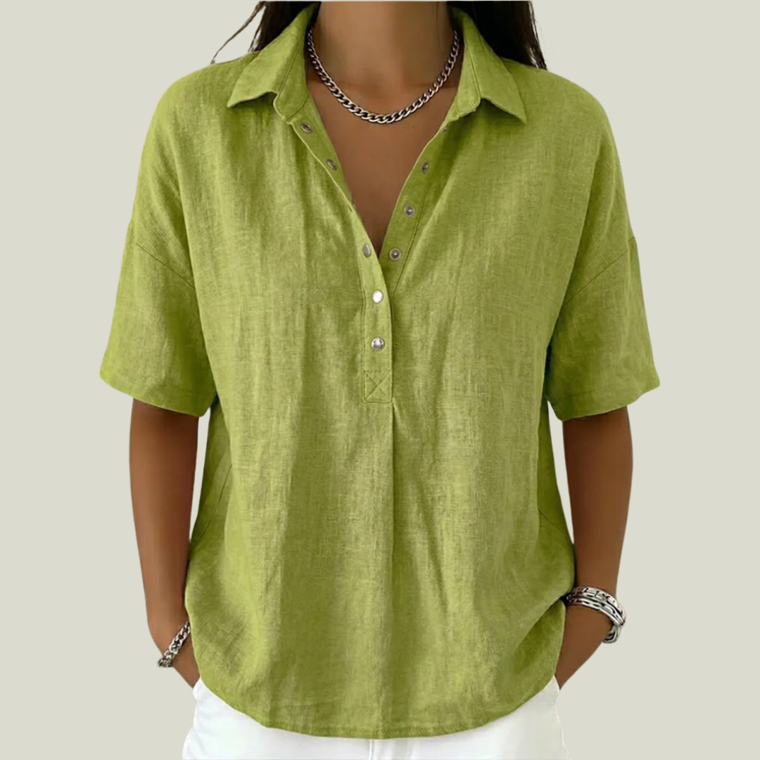 Nina - Blusa con cuello de tacto suave