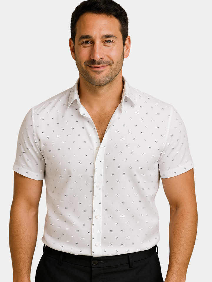 Rowen - Camisa de manga corta con estampado de tacto suave