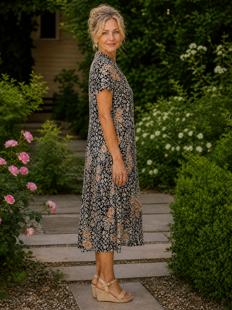 Genevieve - Vestido camisero midi fluido