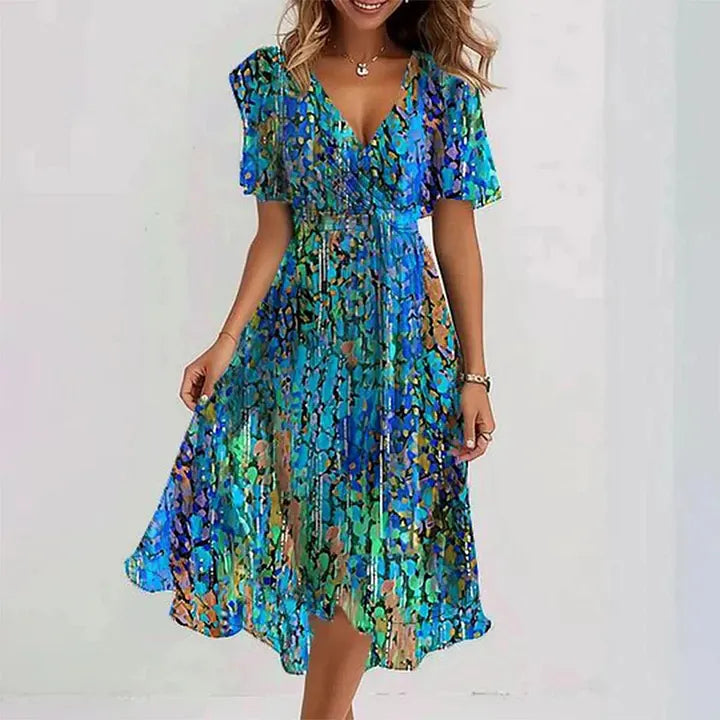 Falyne - Vestido midi fresco
