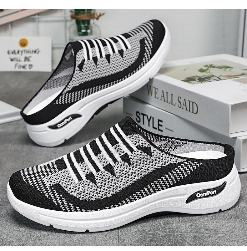 Quenby - Tenis de punto sin cordones de estilo casual