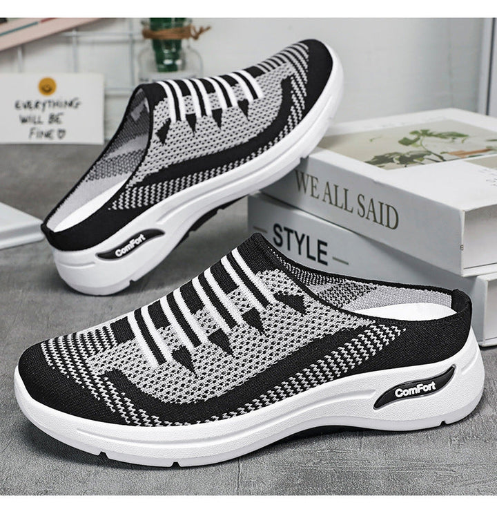Quenby - Tenis de punto sin cordones de estilo casual