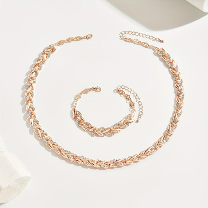 Yvonne - Juego de collar y pulsera de alto brillo