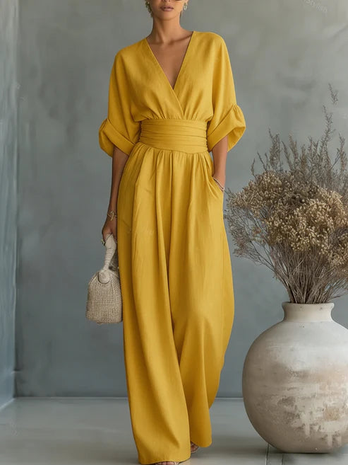 Ainslee - Jumpsuit de pierna ancha de tacto suave