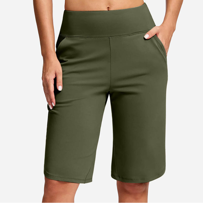 Kendall - Shorts ciclistas de tiro alto con bolsillo