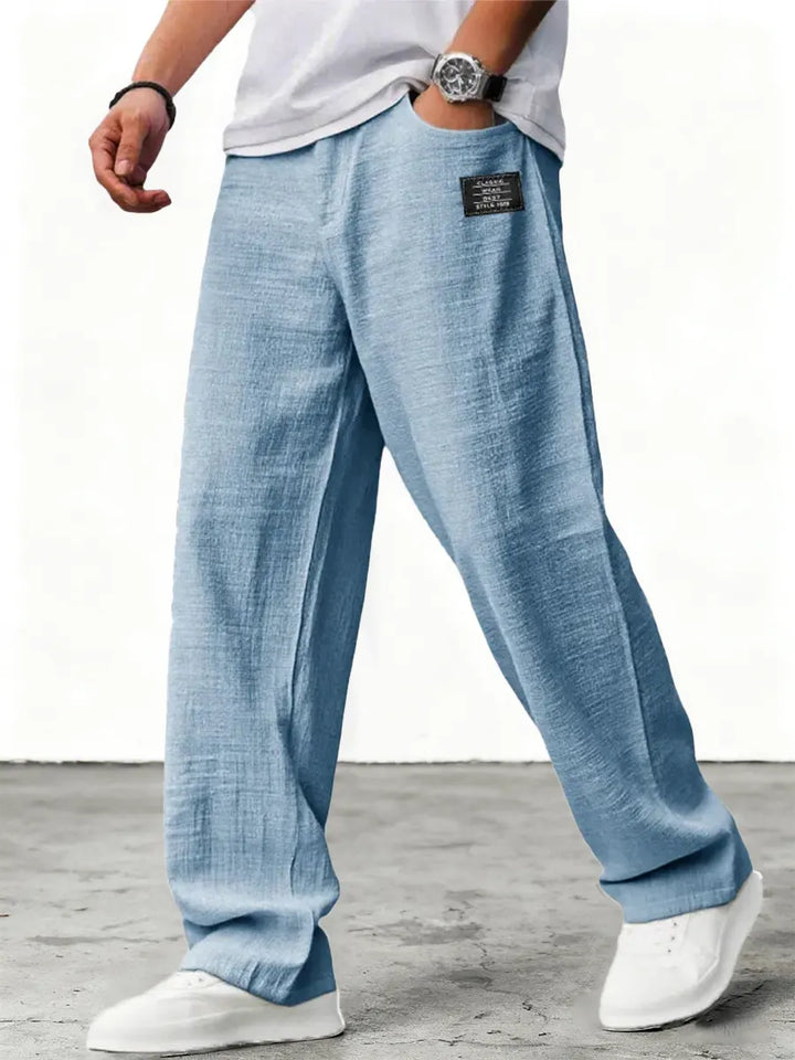 Aron - Pantalones ligeros texturizados