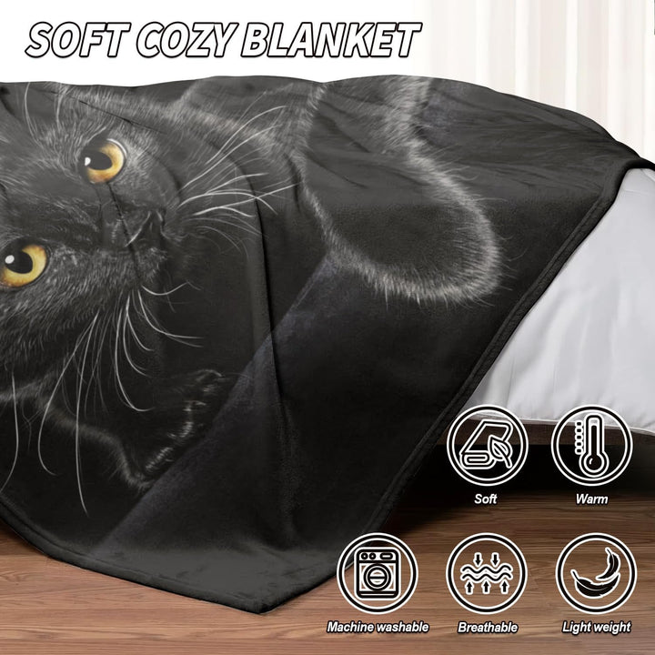 Kairis - Manta Decorativa de Gato Nocturno