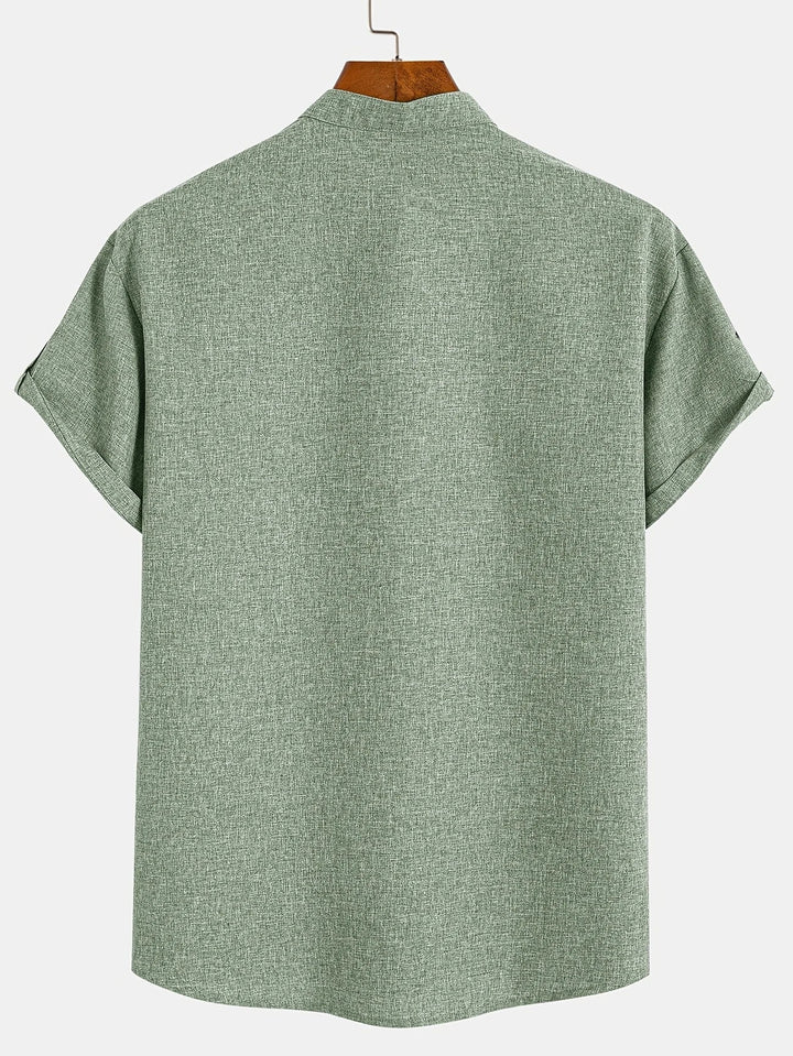 Harlan - Camisa de cuello alto texturizada