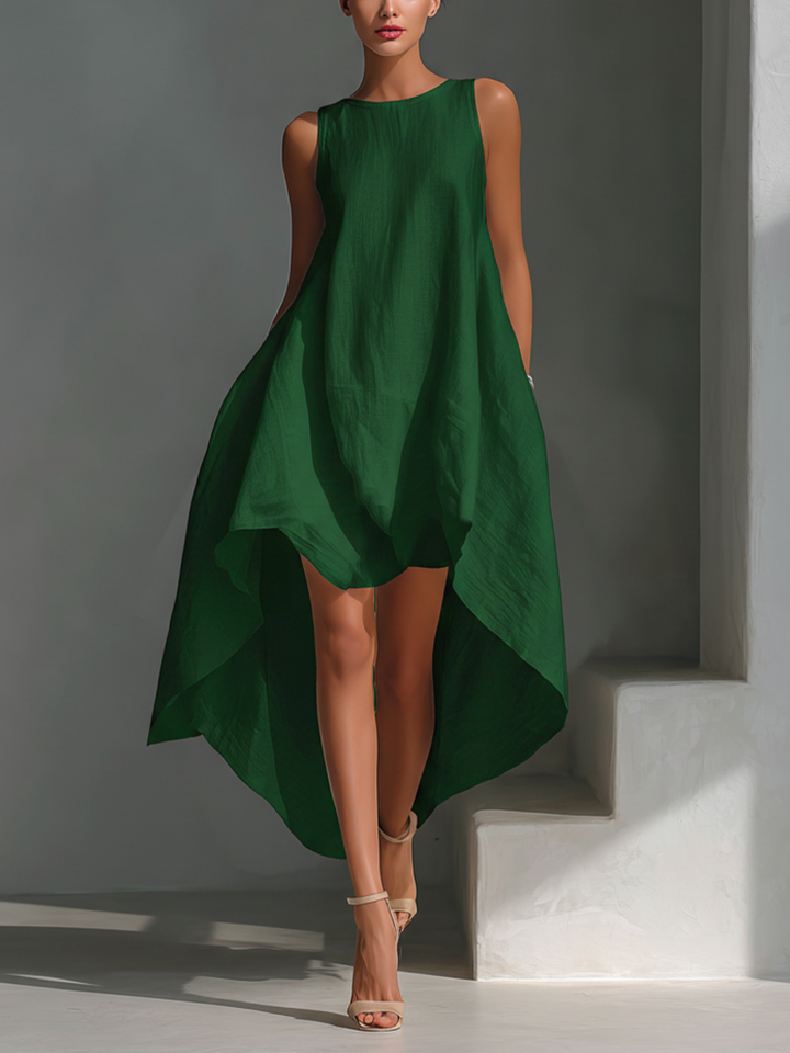 Elvina - Vestido midi de lino fresco