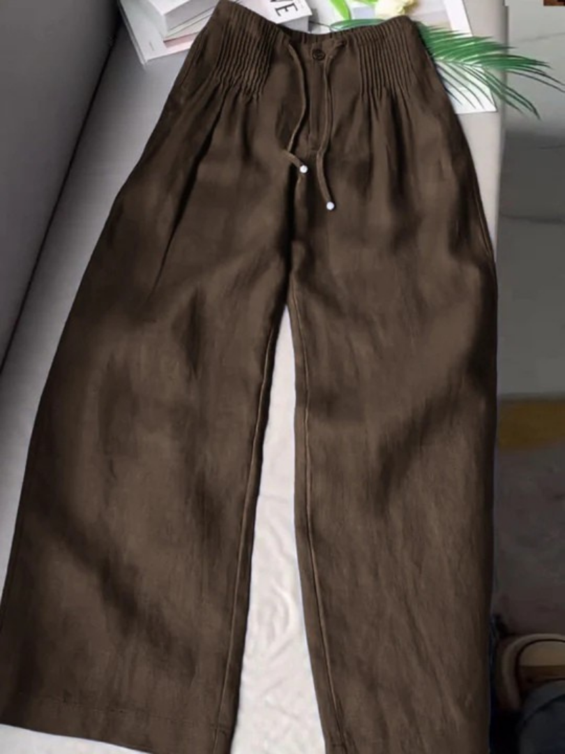 Moriah - Pantalones de pierna ancha de lino ligero