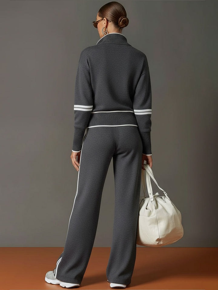 Ovia - Conjunto de dos piezas con pantalón de pierna ancha y tacto suave