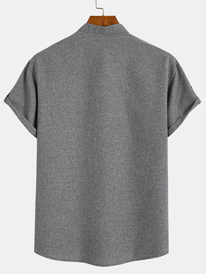 Harlan - Camisa de cuello alto texturizada