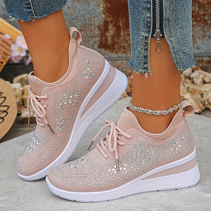 Zorielle - Tenis sin cordones con brillo