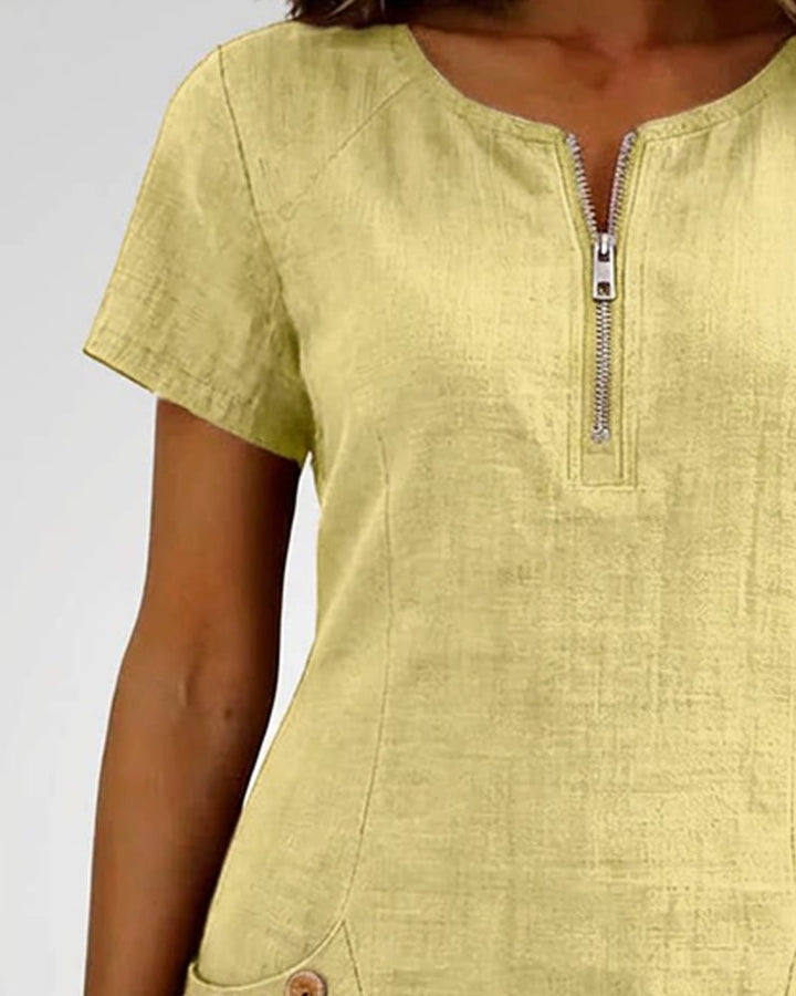 Girella - Vestido de lino de corte en A fresco
