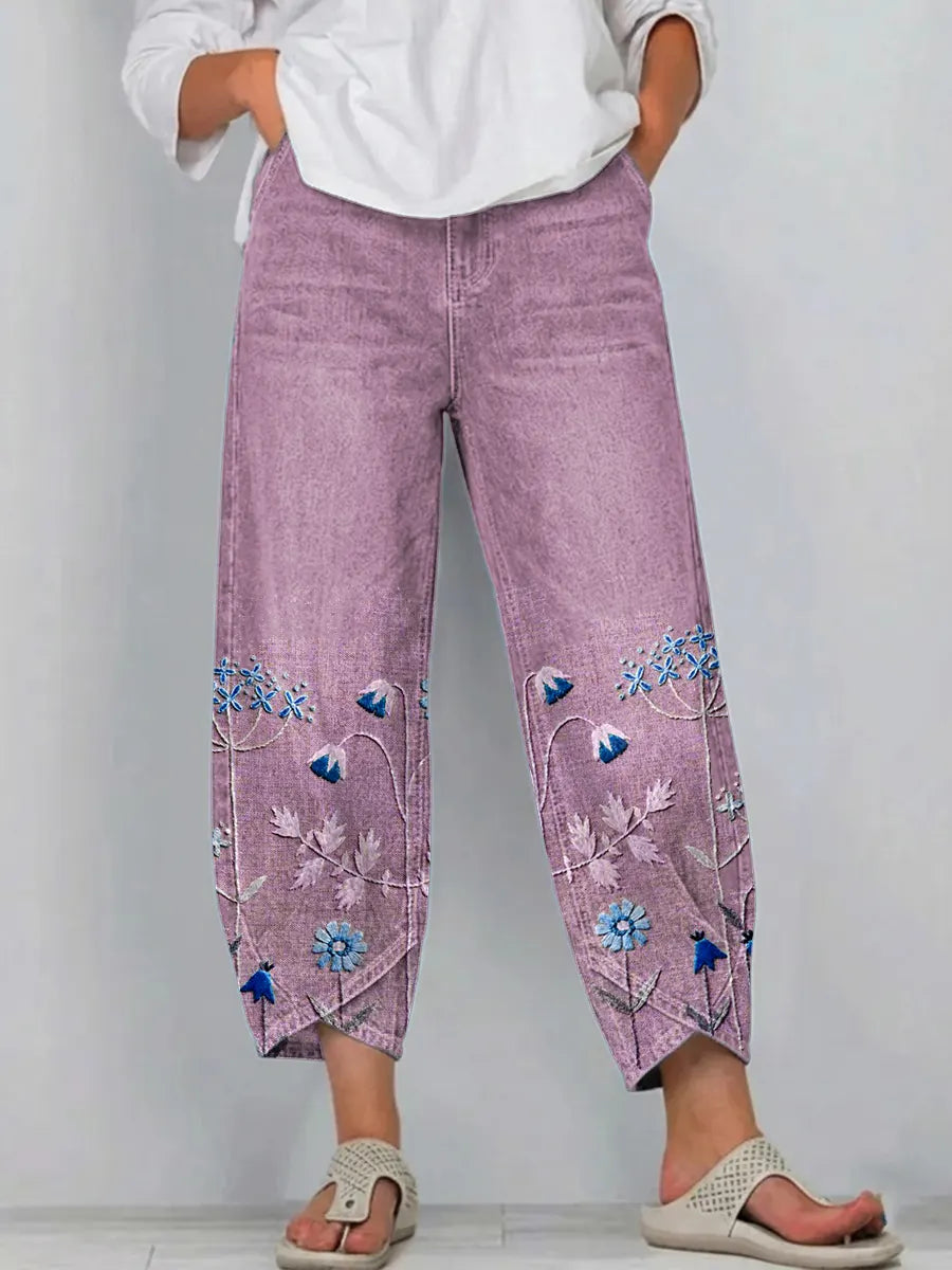 Giada - Jeans de corte relajado con estampado