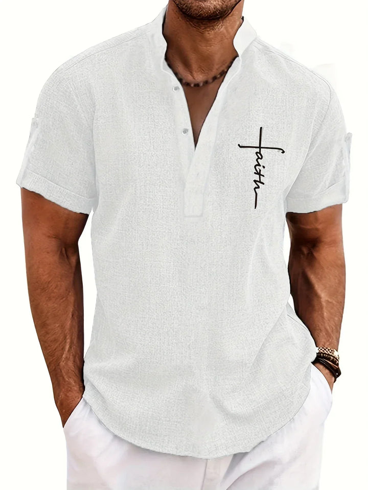 Harlan - Camisa de cuello alto texturizada
