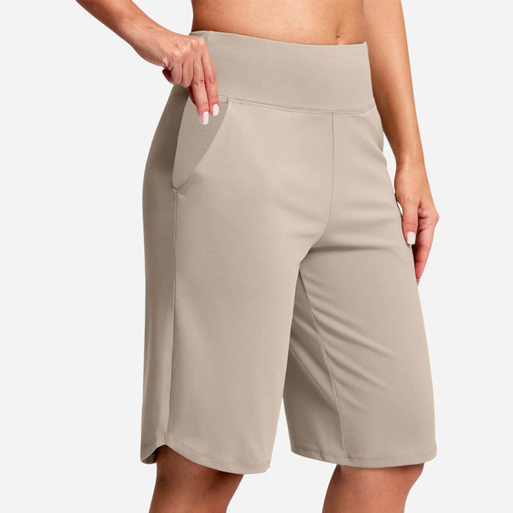 Kendall - Shorts ciclistas de tiro alto con bolsillo
