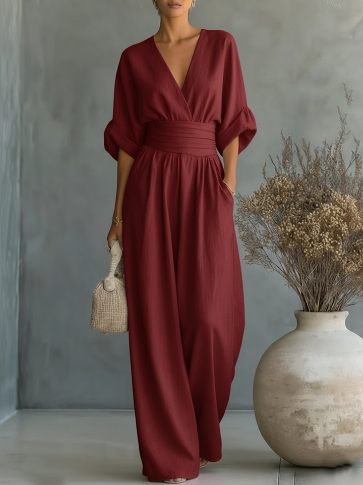 Ainslee - Jumpsuit de pierna ancha de tacto suave