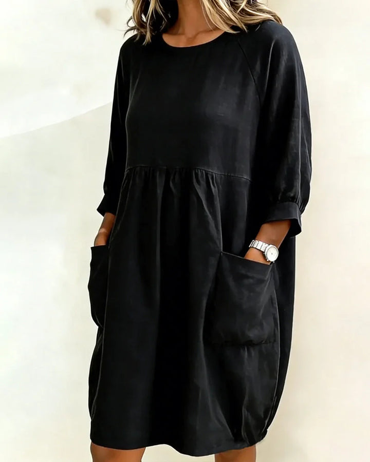 Avenra - Vestido holgado de manga tres cuartos