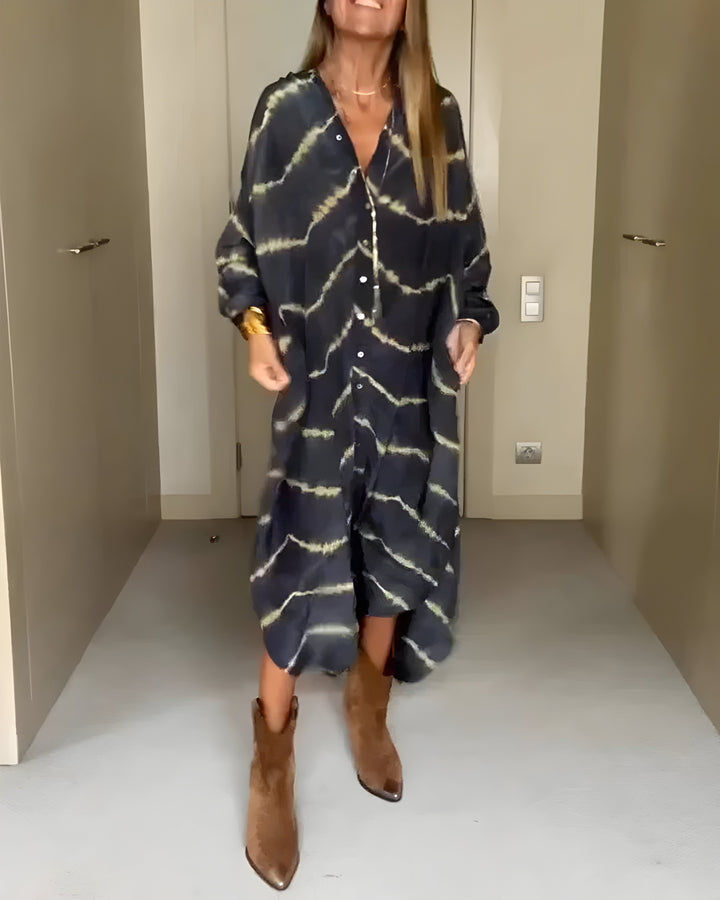 Aviyra - Vestido maxi boho a rayas con acabado suave al tacto