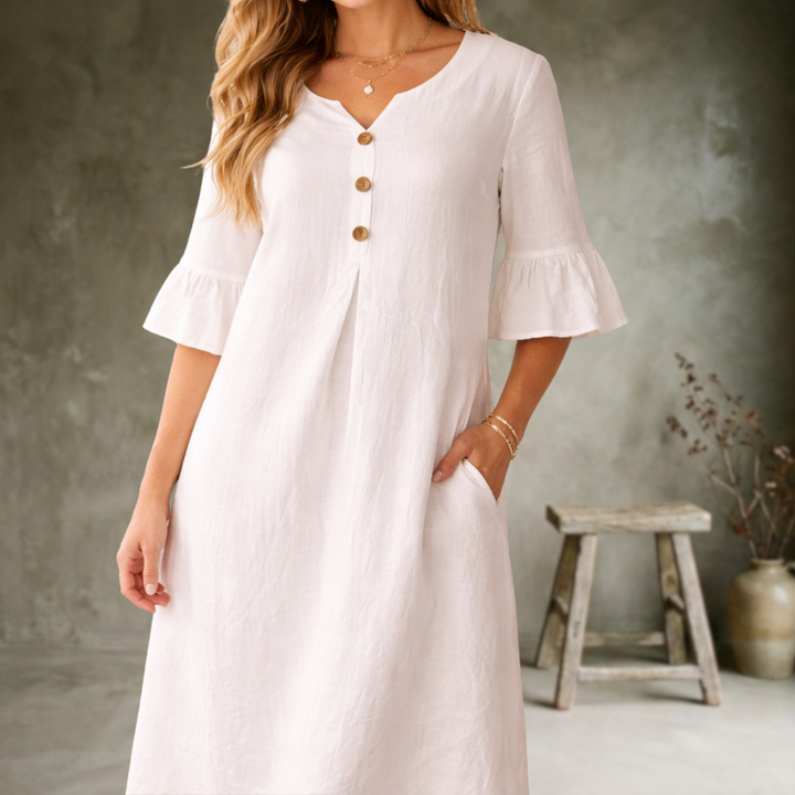 Sorella - Vestido con volantes en las mangas suave al tacto