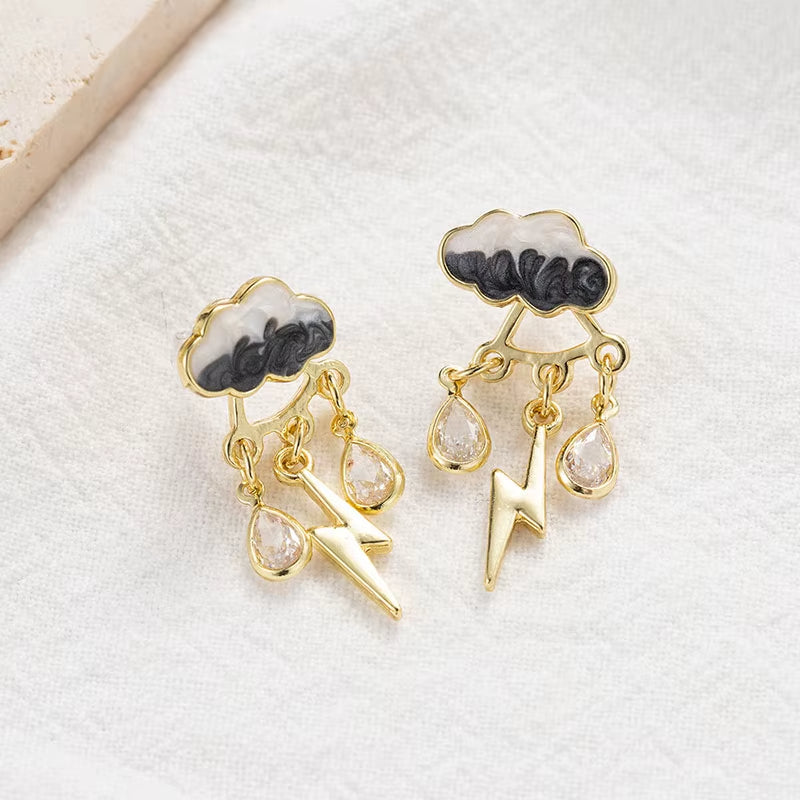Virginia - Aretes con dije de gota de lluvia